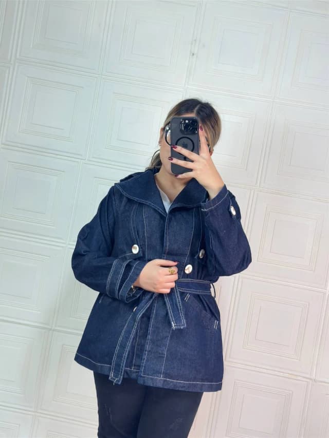 پالتو جین زنانه – فری سایز تا 46 – شیک و راحت