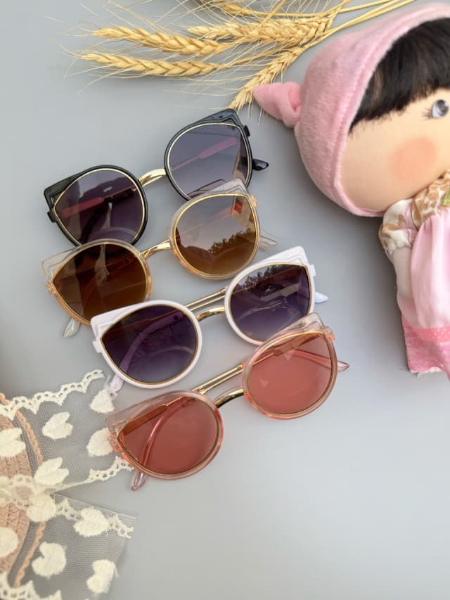 عینک بچگانه دور طلایی گربه 