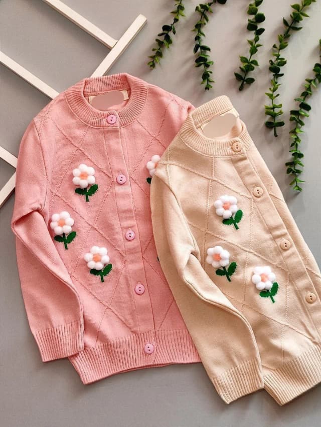 ژاکت بافت گل گلی