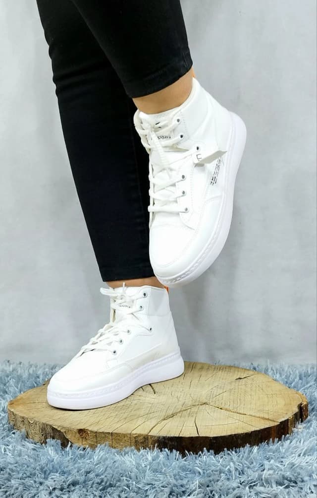 حراج شگفت انگیز کفش نیم بوت ساقدار زنانه دخترانه مدل شاهین سفید