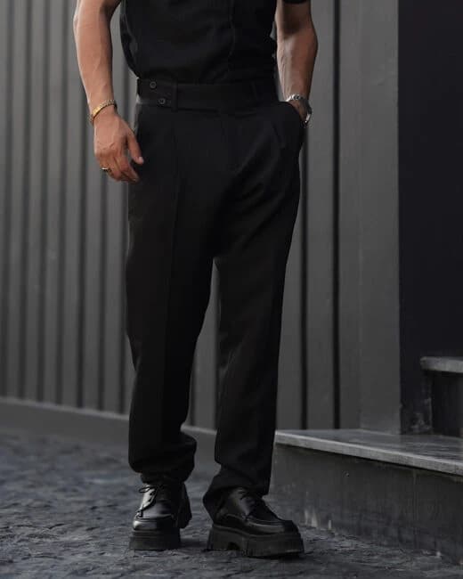 شلوار نیم بگ کمر انگلیسی مازراتی