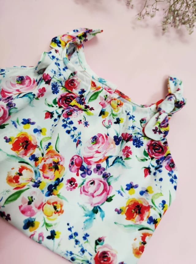 پیراهن دخترانه نقلی گره ای(طرح گل)