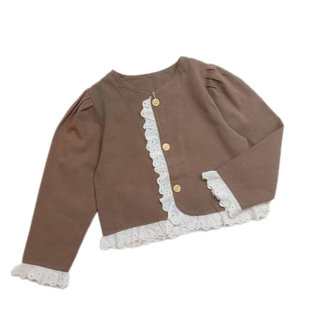 کت دخترانه کراپ کتان