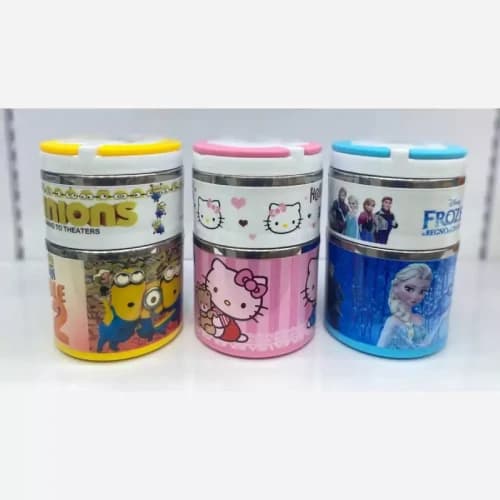 پخش ظرف غذای استیل دو طبقه دسته تاشو کودک تک و عمده کدZ1712