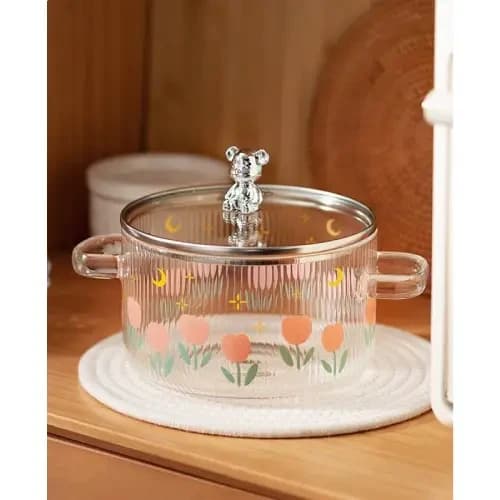 پخش قابلمه پیرکس طرح گل مدل جدید تک و عمده کد F995