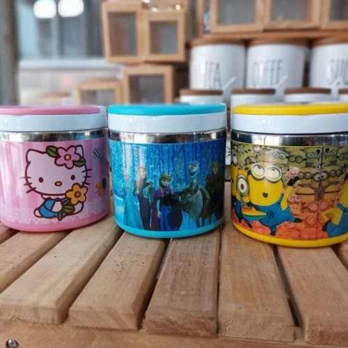 خرید ظرف غذای استیل یک طبقه دسته تاشو کودک تک و عمده کدZ1713