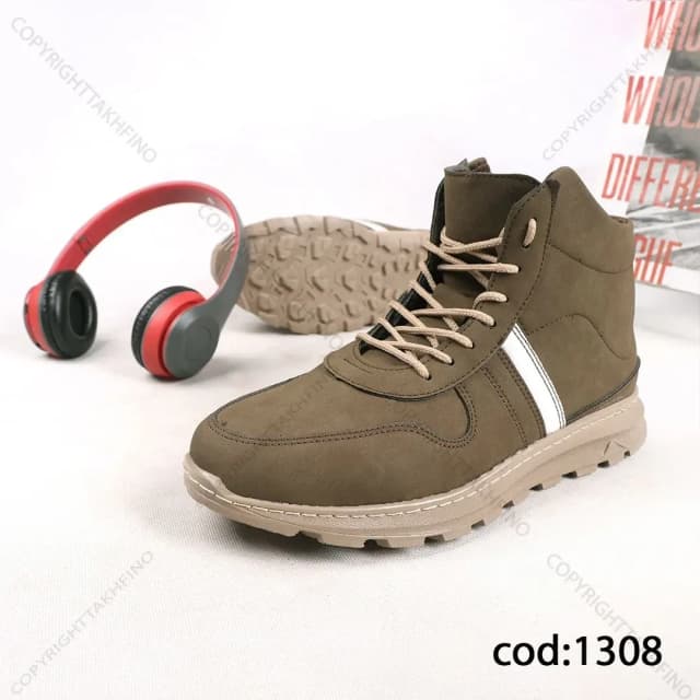 بوت مردانه هورس زیتونی بند کرم زیره کرم( کد 1308)