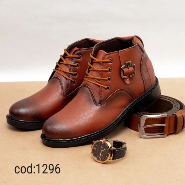 نیم بوت عسلی سگک دار (کد1296)