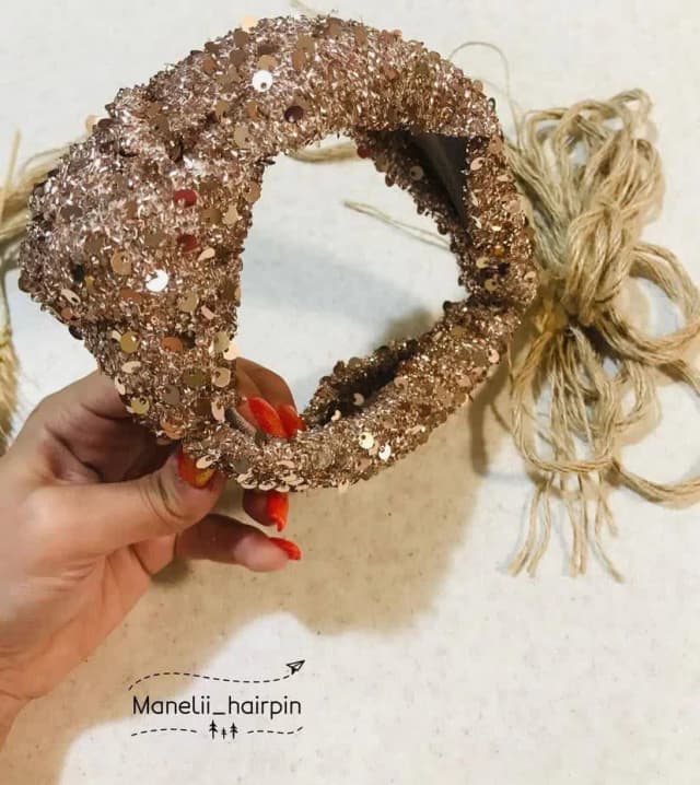 تل پولکی مدل گره رنگ طلایی