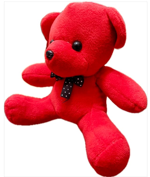 عروسک خرس قرمز مخملی
