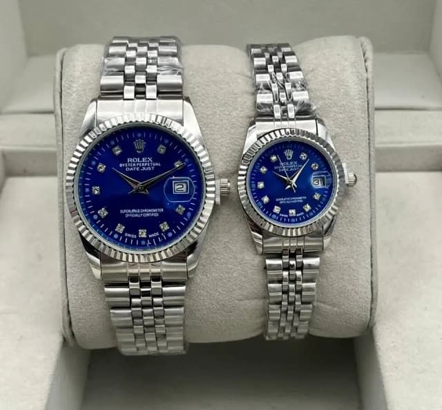 ساعت رولکس دیت جاست ROLEX DATEJUST کد 5003 (نقره ای صفحه آبی)
