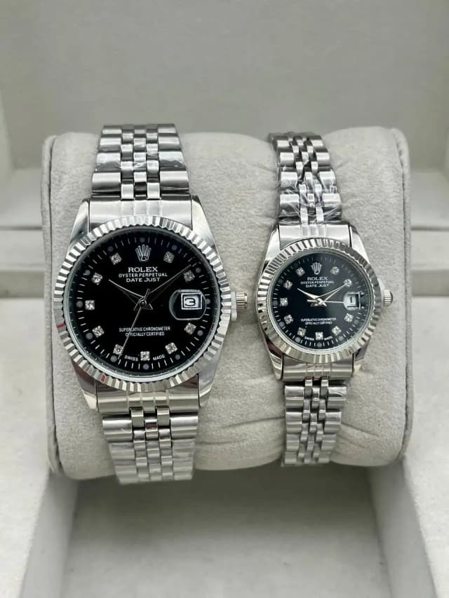 ساعت رولکس دیت جاست ROLEX DATEJUST کد 5003 (نقره ای صفحه مشکی)