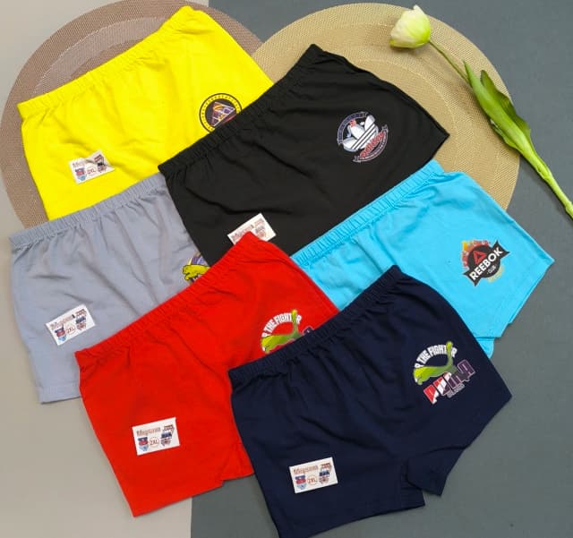 شورت پادار پسرانه سایز دو ایکس مناسب ۸ تا ۱۲ سال جنس نخ پنبه