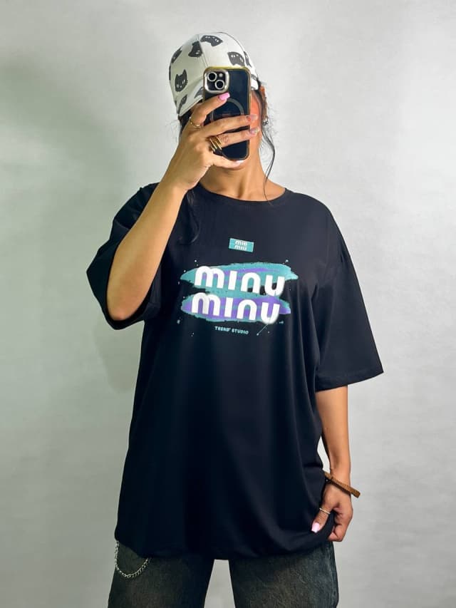 تیشرت لانگ مشگی طرح دار  جنس پنبهطرح بندی متنوع 