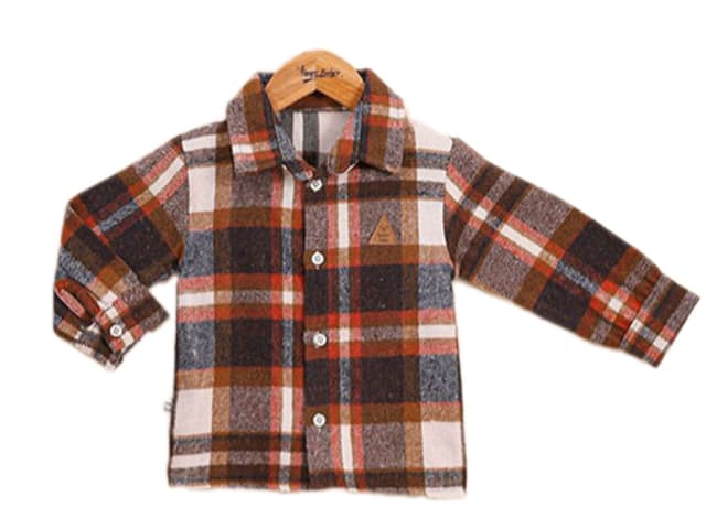 پیراهن پشمی (شکت) چهارخانه پسرانه آی نور بیبی inoor baby