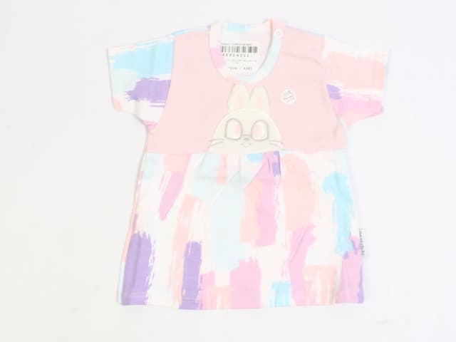 بلوز آستین کوتاه نوزادی دخترانه مدل رنگین کمان طرح خرگوش به آوران Behavaran