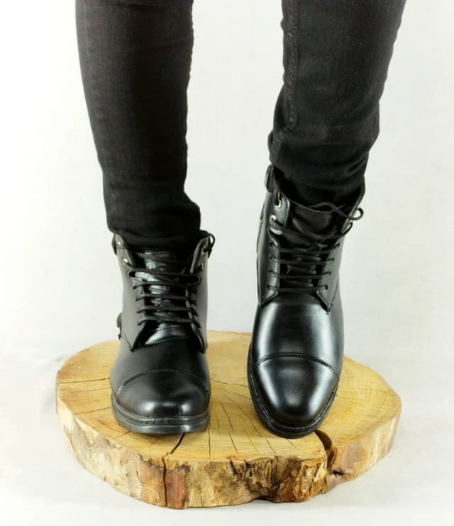 کفش نیم بوت مردانه پسرانه مدل سگک دار خوش پا مشکی شیک با ارسال رایگان