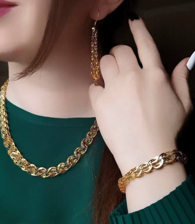 سرویس استیل زنانه بافت طلایی 200300400