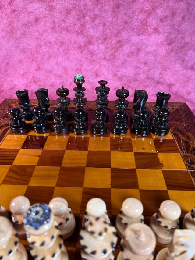 مهره شطرنج چوبی کاره دست درجه یک پلی استر خورده