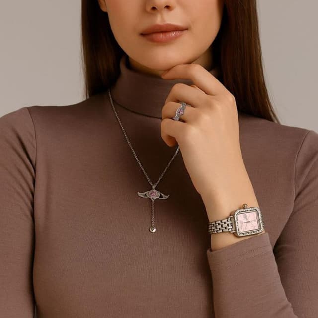 ست دخترانه ساعت و گردنبند و انگشتر Angel مدل 3674