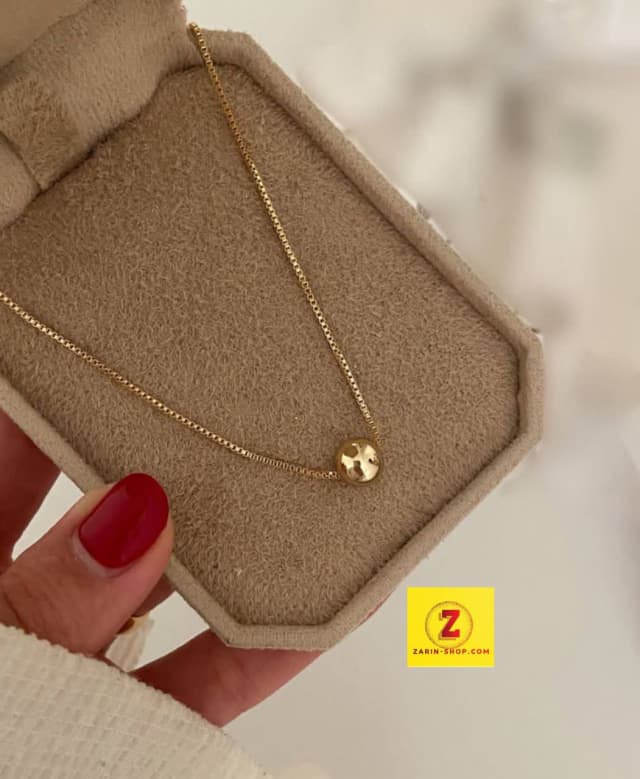 گردنبند استیل گوی طلایی زنانه