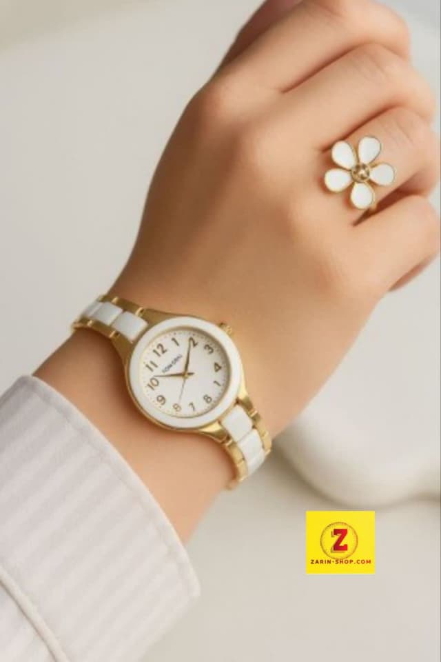 ست ساعت زنانه سرامیکی هانگری و انگشتر