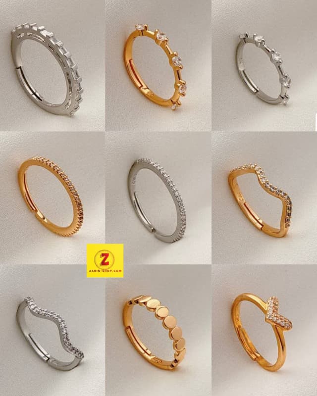 انگشتر جواهری نگینی زنانه کد۳۷۶