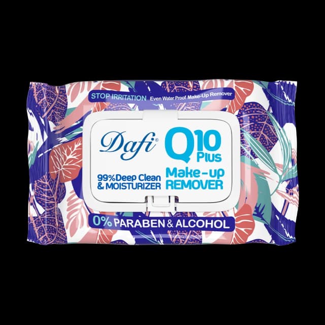 دستمال مرطوب پاک کننده آرایش دافی مدل Q10 طرح گل 3 50 عددی