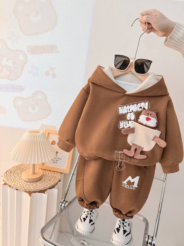 ست هودی و شلوار تدی برجسته