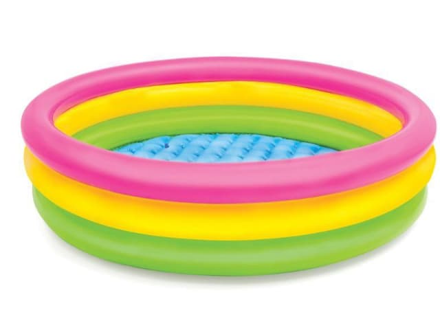 استخر بادی کودک سه رنگ اینتکس intex در اندازه 114*25 سانتی متر