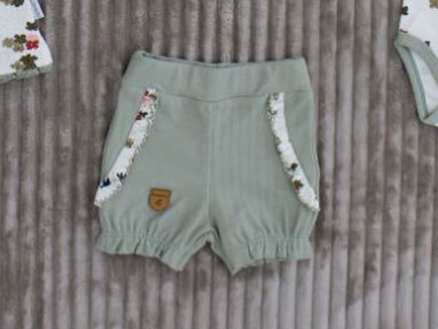 شلوارک راحتی نوزادی دخترانه رنگ سبز طرح سولین به آوران behavaran