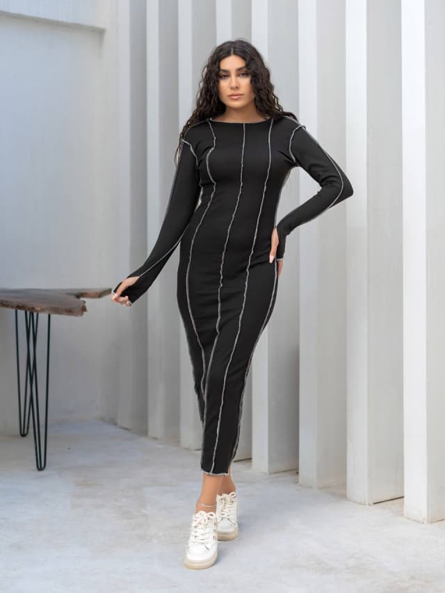 پیراهن بلند جنس فانریپ کبریتی بهاری