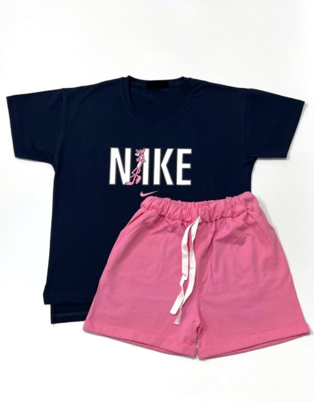 ست تیشرت شلوارک نخ پنبه پلنگ صورتی برای جذابیت دو چندان 