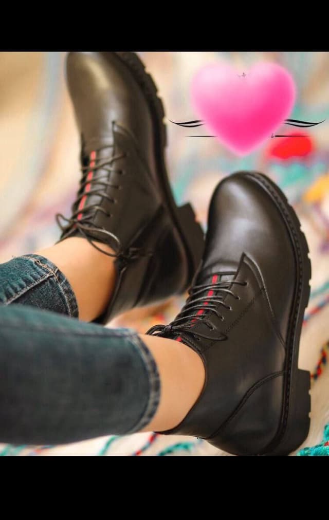کفش نیم بوت چرم زنانه ds00690