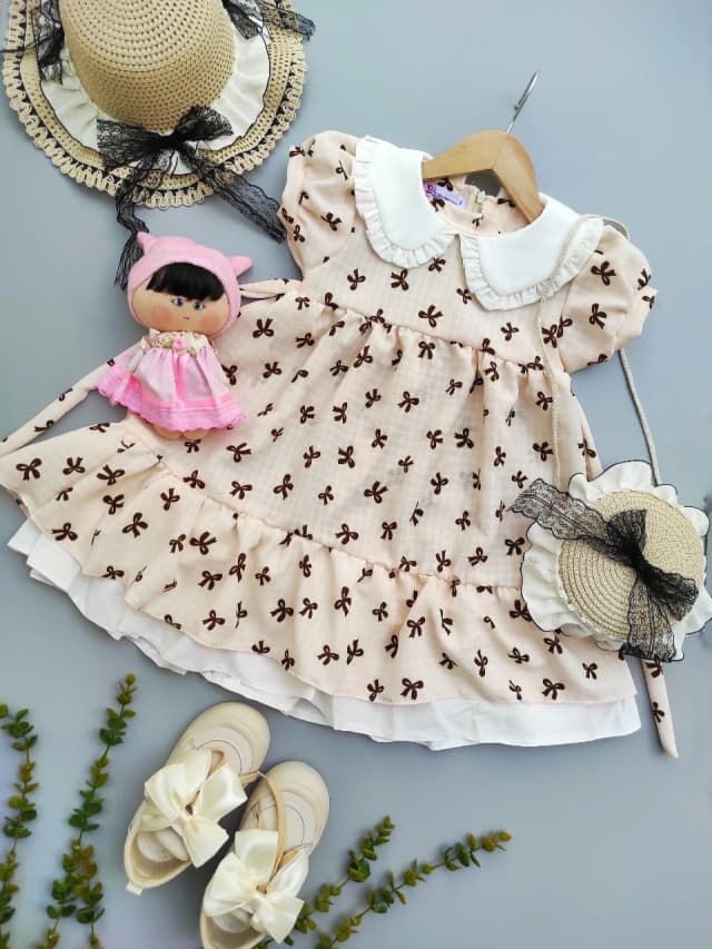 پیراهن پاپیونی دخترانه تابستونی 