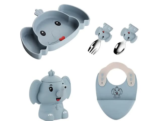 ست ظرف غذا سیلیکونی 6 که طرح فیل