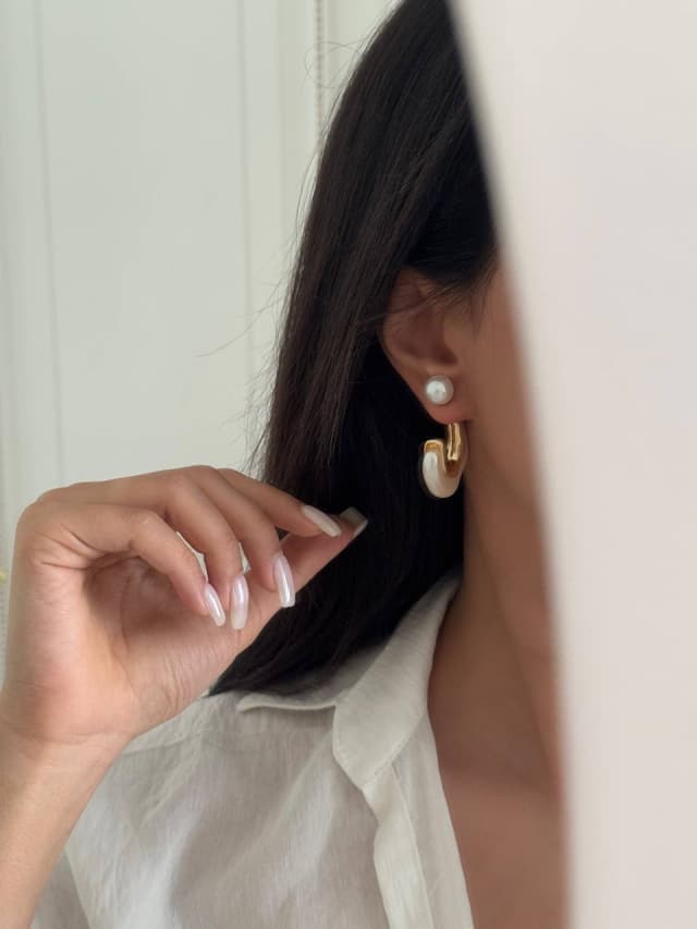 گوشواره طرح صدف طبیعی