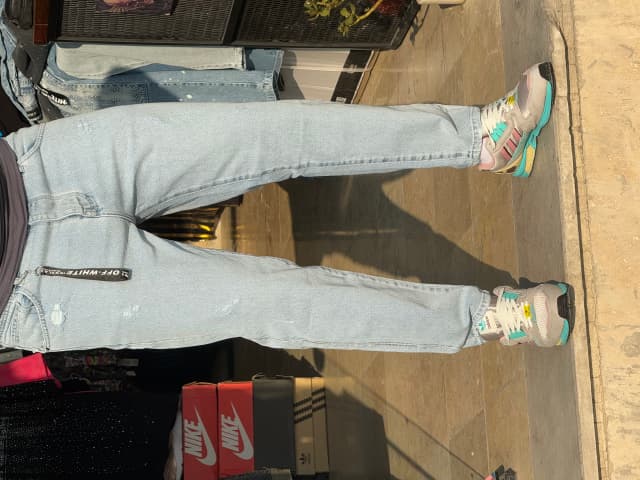 شلوار مام فیت مردانه آبی یخی کد۳۵۱