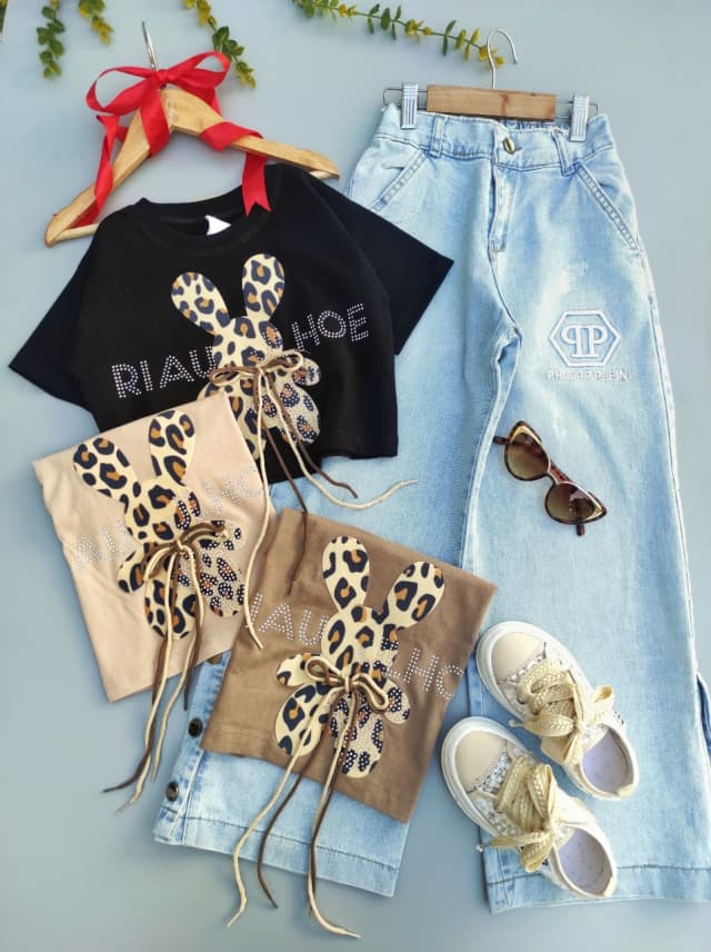 کراپ دخترانه عروسکی پلنگی 