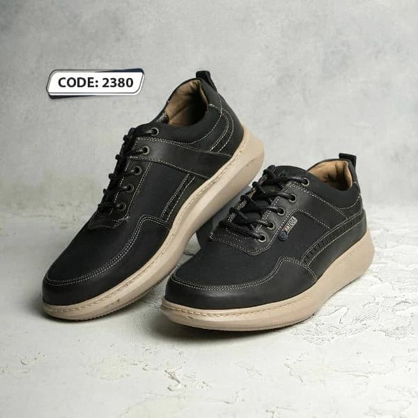 کفش بنددار مشکی زیره کرمPATOSA (کد2380)