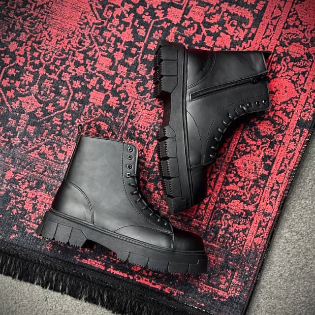 نیم بوت و بوت مردانه برشکا مدل بندی بغل زیپی لژ دار مشکی BRESHKA