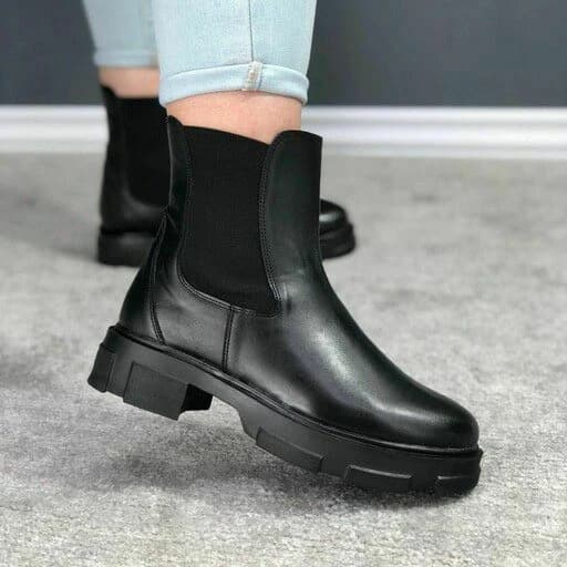 نیم بوت بغل کش زنانه چرم