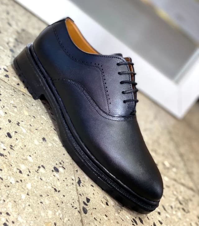 کفش و کالج مردانه چرمی مدل بندی رنگ مشکی جدید و ترند طرح ساده